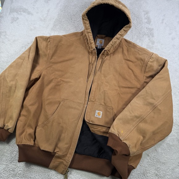 Carhartt Jacket Mens XL Brown Canvas Lined Work Chore Barn Coat